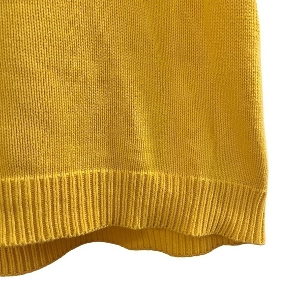 VINTAGE Hunt Club Yellow Knit Boxy Pull Over Sweater with Collar - Picture 7 of 12